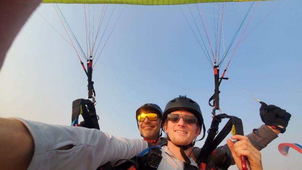 Tandem paragliding with Garrett on a warm summer evening!!